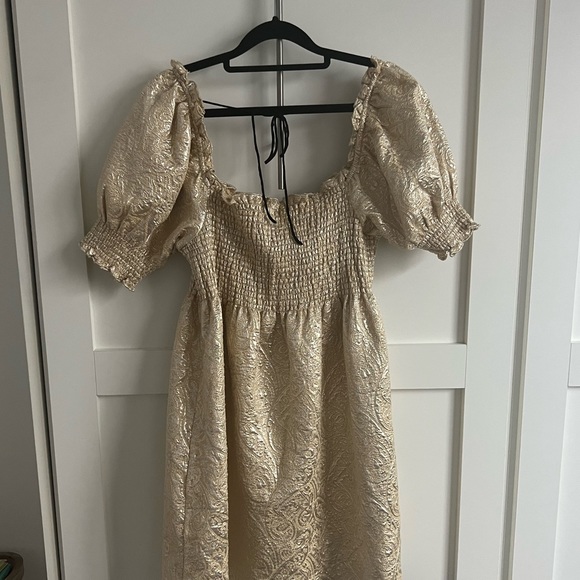 Hill House Home Gold Brocade Athena Nap Dress - Picture 3 of 6